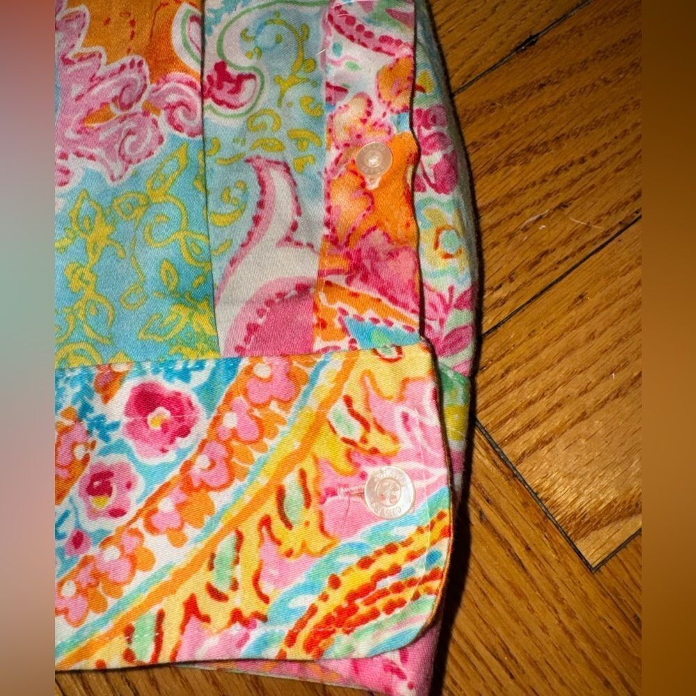 Chaps Paisley Print Multicolored Button Down Top Shirt Women's sz XL - Picture 9 of 12
